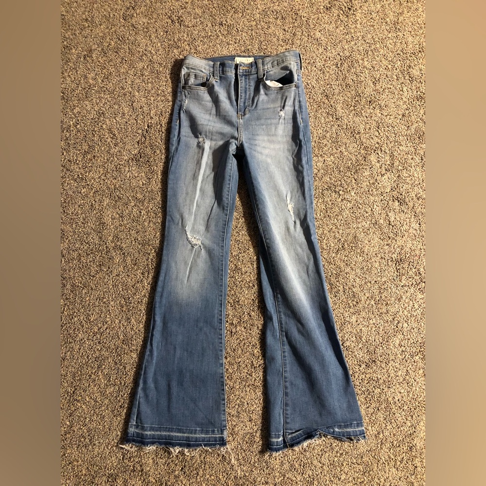 Francesca’s Harper Heritage High Rise Flare Jeans, worn once, size 27